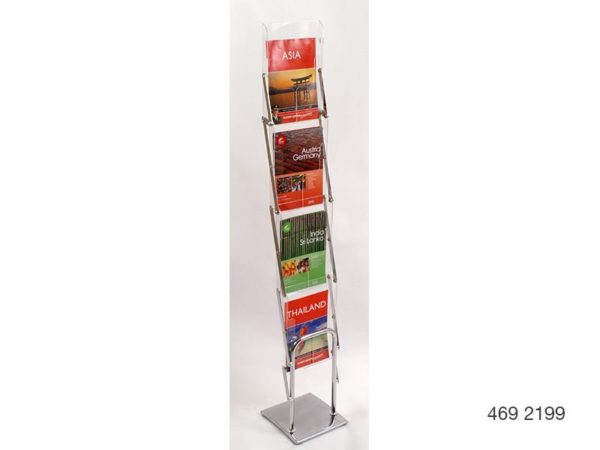A4 Mobile Display And Exhibition Floor Stand - Acrylic Pockets