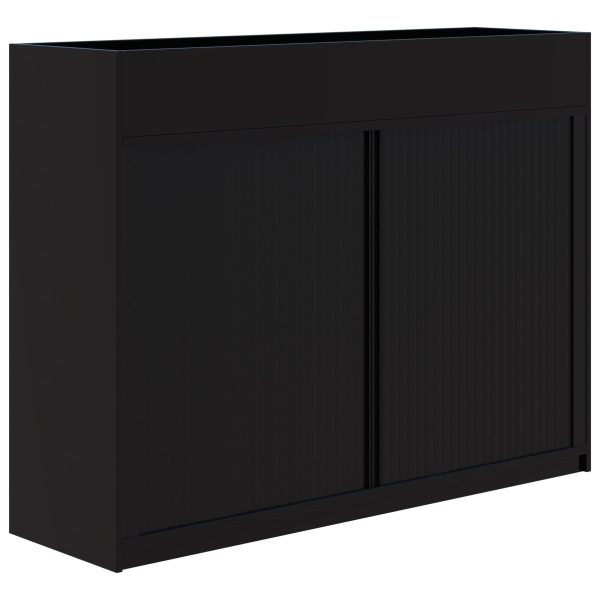 Rapid Tambour/Planter 2 Tier Locking 1200H x 1700L x 440D Black - includes planter liner