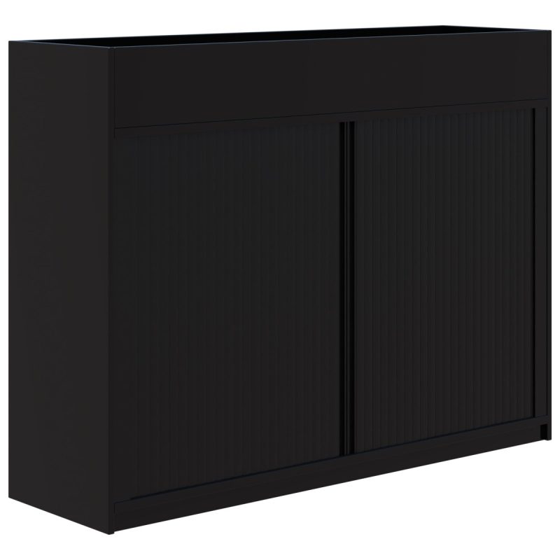 Rapid Tambour/Planter 2 Tier Locking 1200H x 1700L x 440D Black - includes planter liner