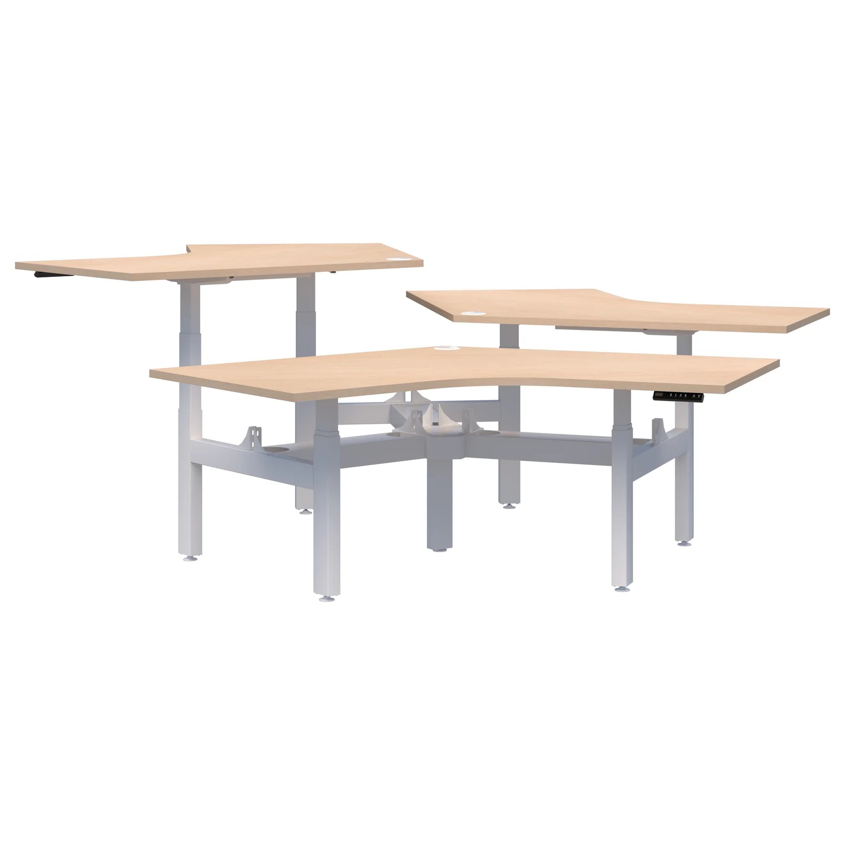 Peak II Electric Height Adjustable 120° 3 Pod Desk - Image 9
