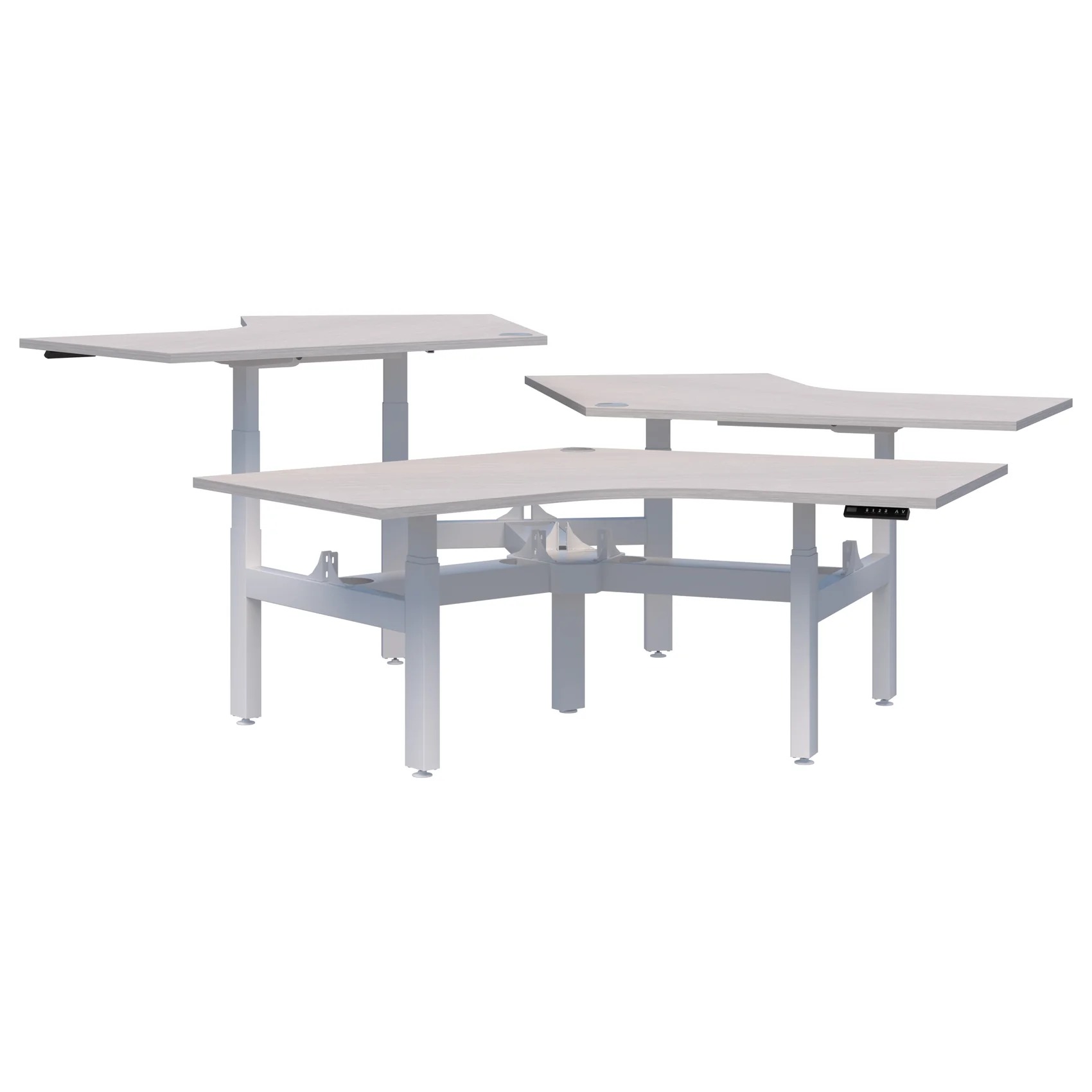 Peak II Electric Height Adjustable 120° 3 Pod Desk - Image 10