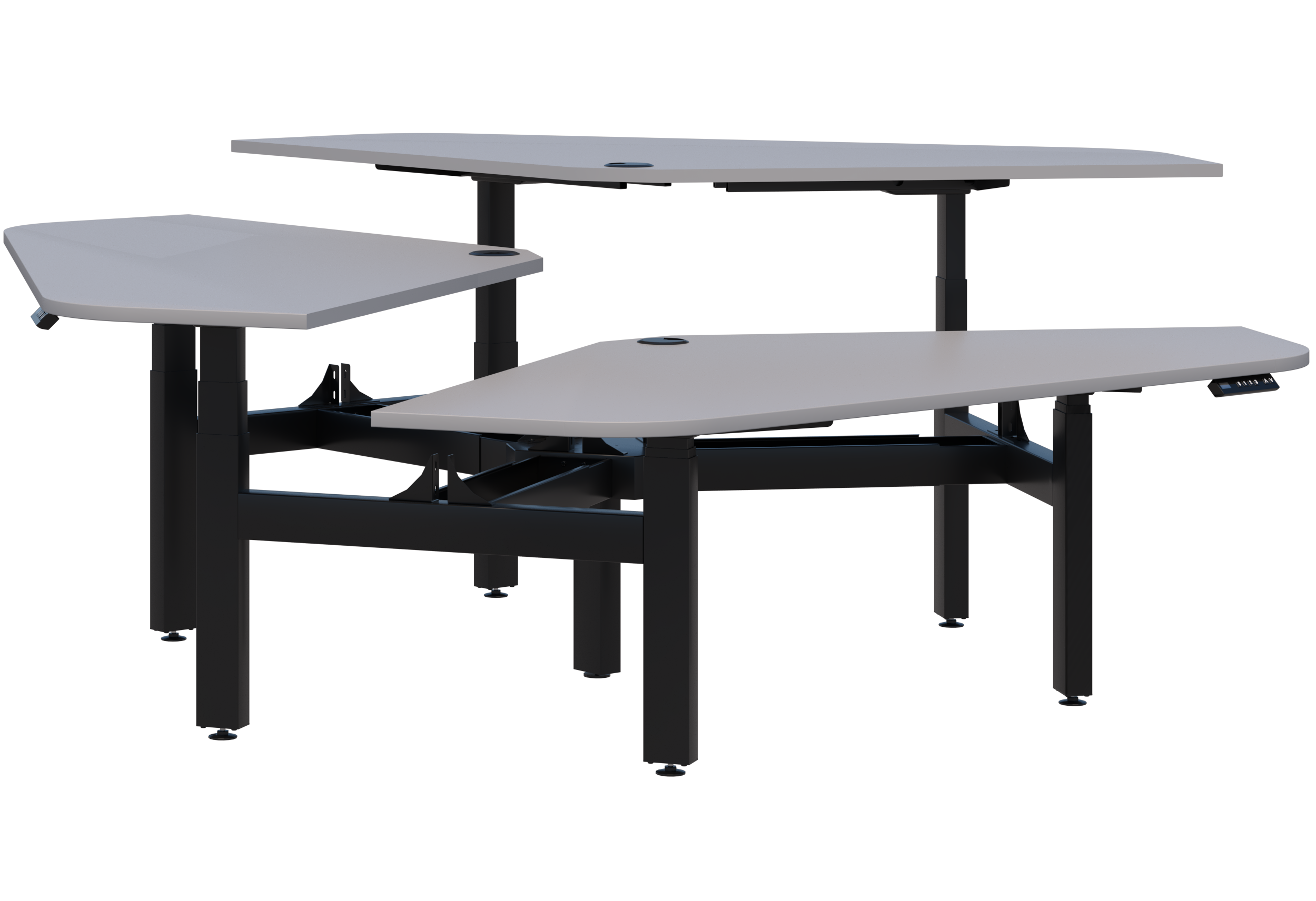 Peak II Electric Height Adjustable 120° 3 Pod Desk - Image 16
