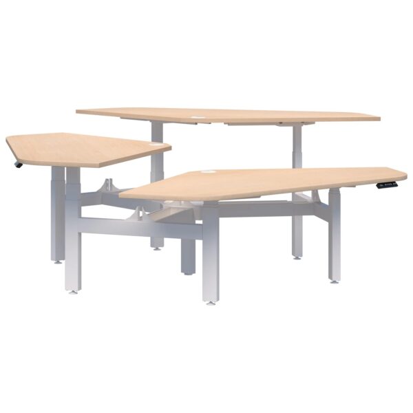 Peak II Electric Height Adjustable 120° 3 Pod Desk