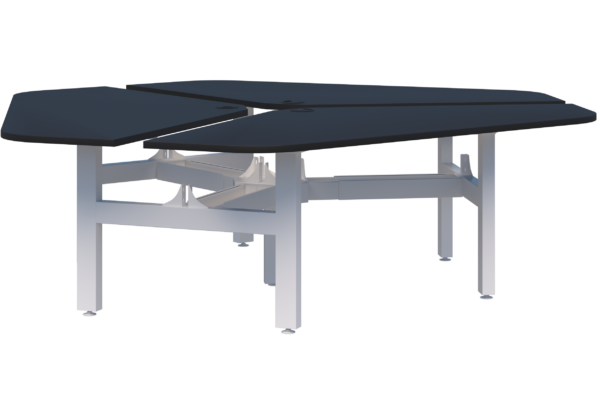 Peak II Fixed Height 120° 3 Pod Desk
