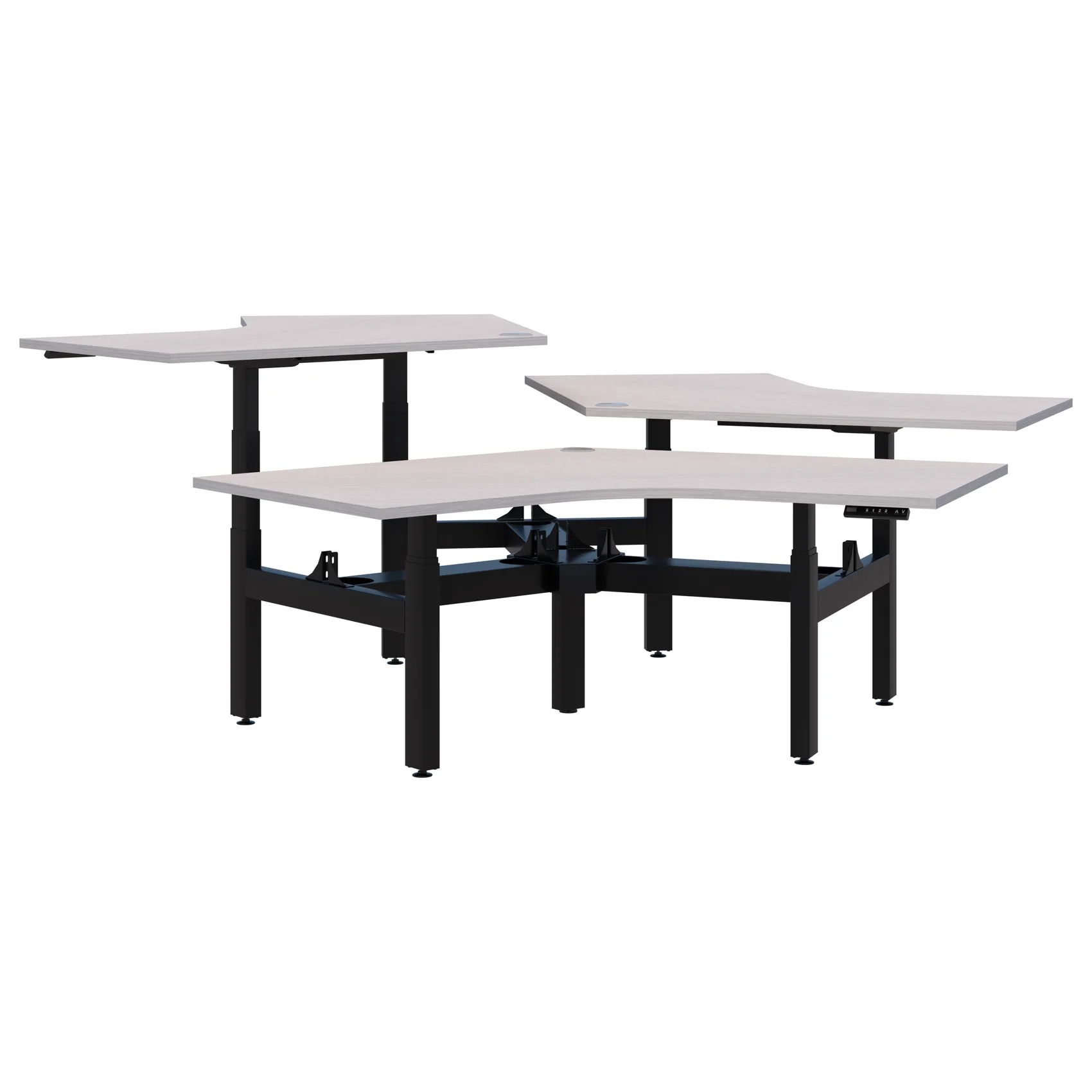 Peak II Electric Height Adjustable 120° 3 Pod Desk - Image 5