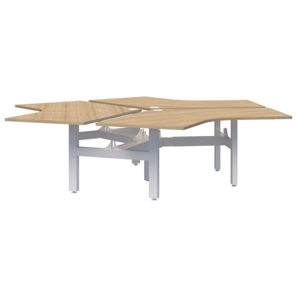 Peak II Fixed Height 120° 3 Pod Desk