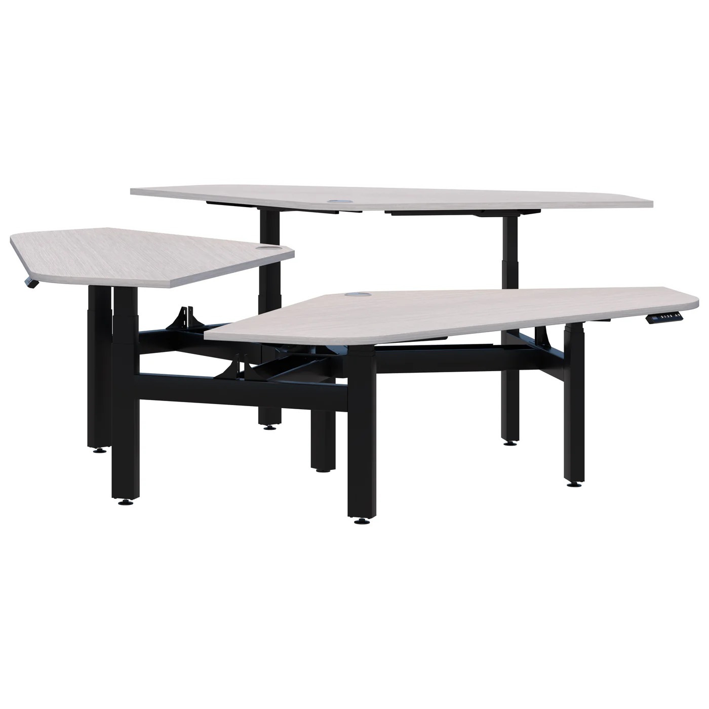 Peak II Electric Height Adjustable 120° 3 Pod Desk - Image 17