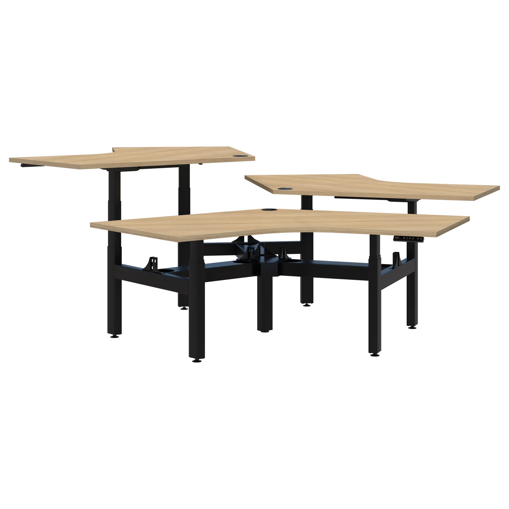 Peak II Electric Height Adjustable 120° 3 Pod Desk - Image 3