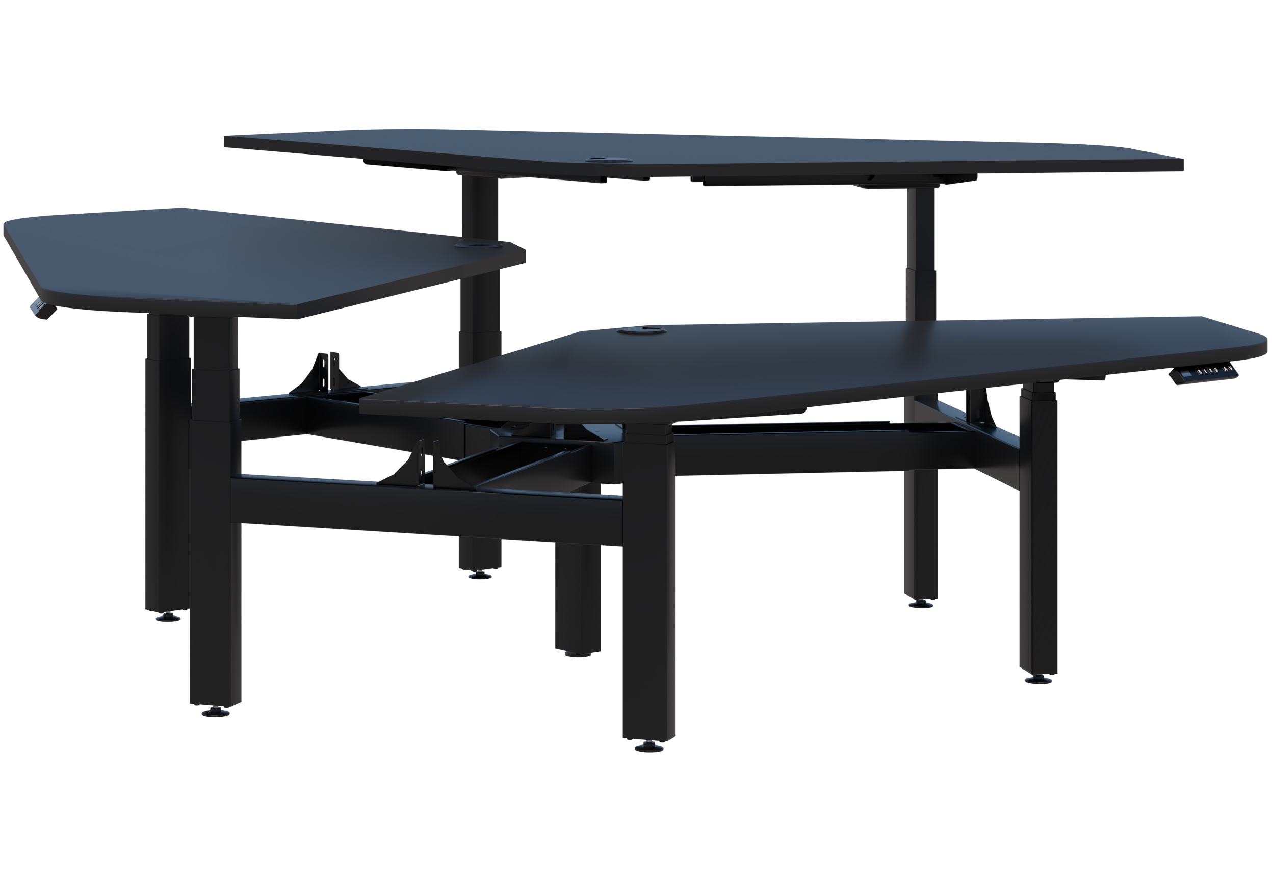 Peak II Electric Height Adjustable 120° 3 Pod Desk - Image 13