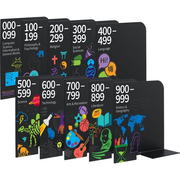Bookshelf Dividers Dewey With Graphics Set