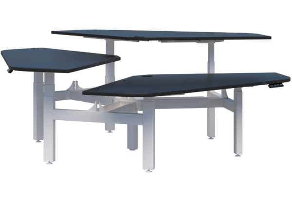 Peak II Electric Height Adjustable 120° 3 Pod Desk