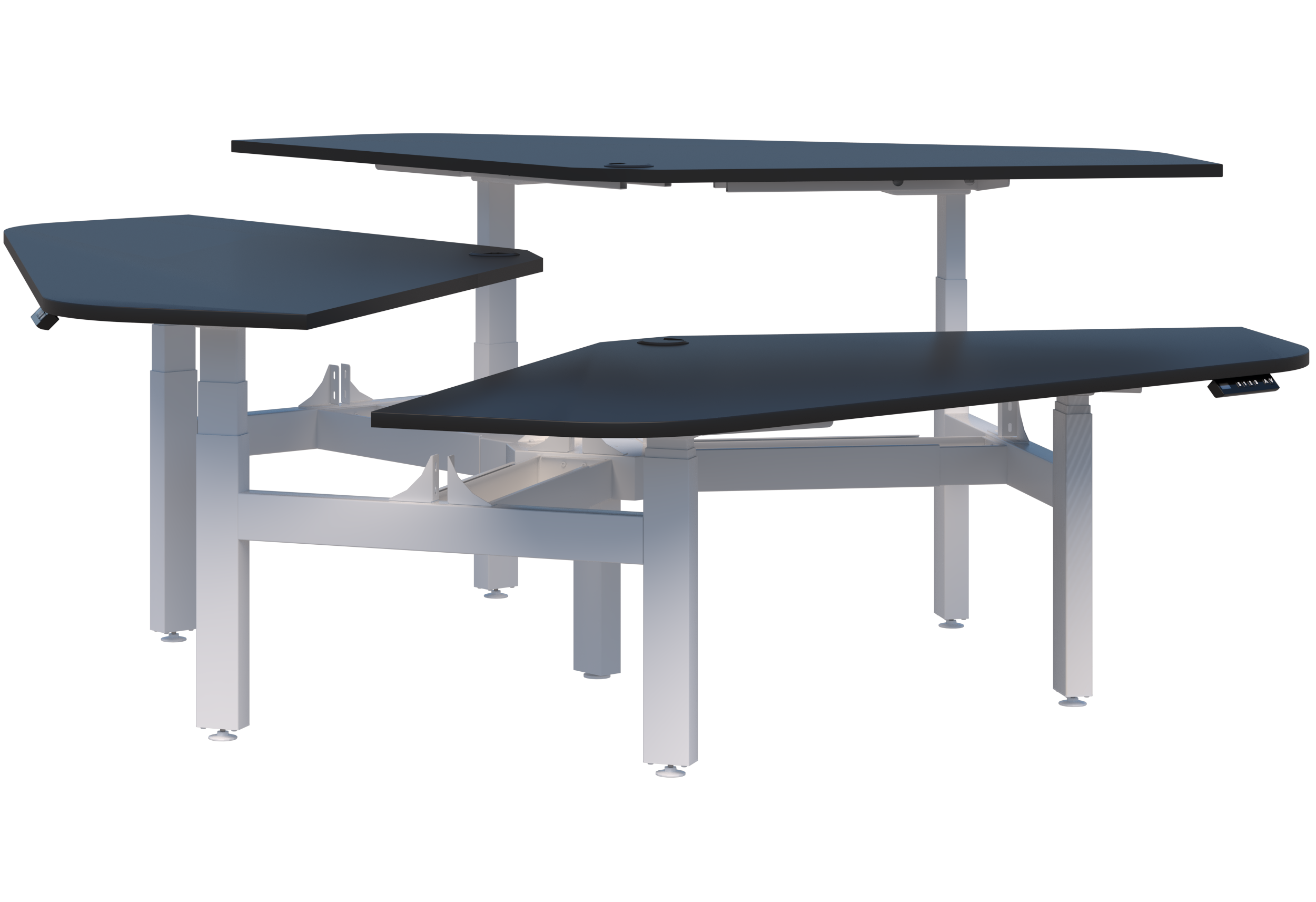 Peak II Electric Height Adjustable 120° 3 Pod Desk - Image 20