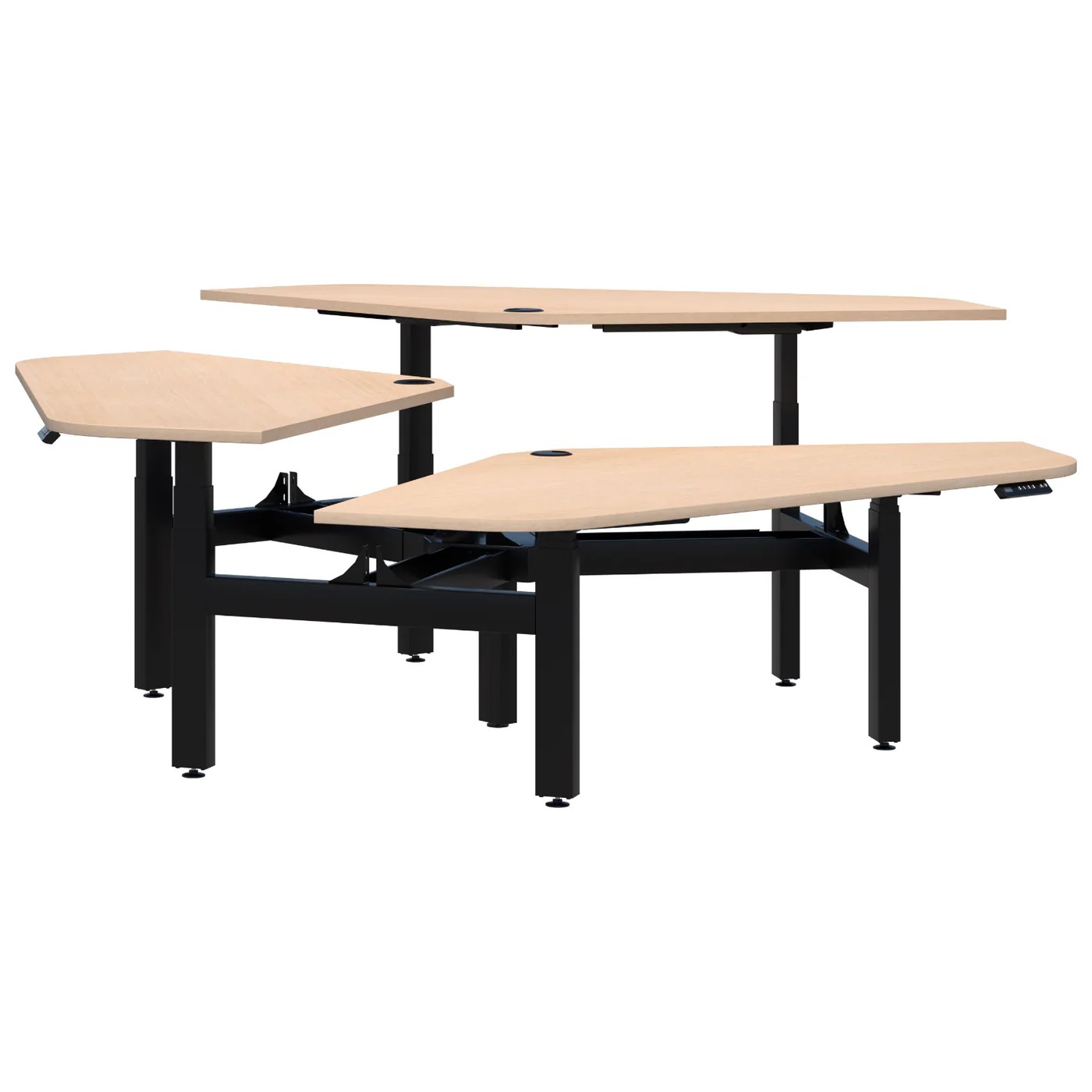 Peak II Electric Height Adjustable 120° 3 Pod Desk - Image 15
