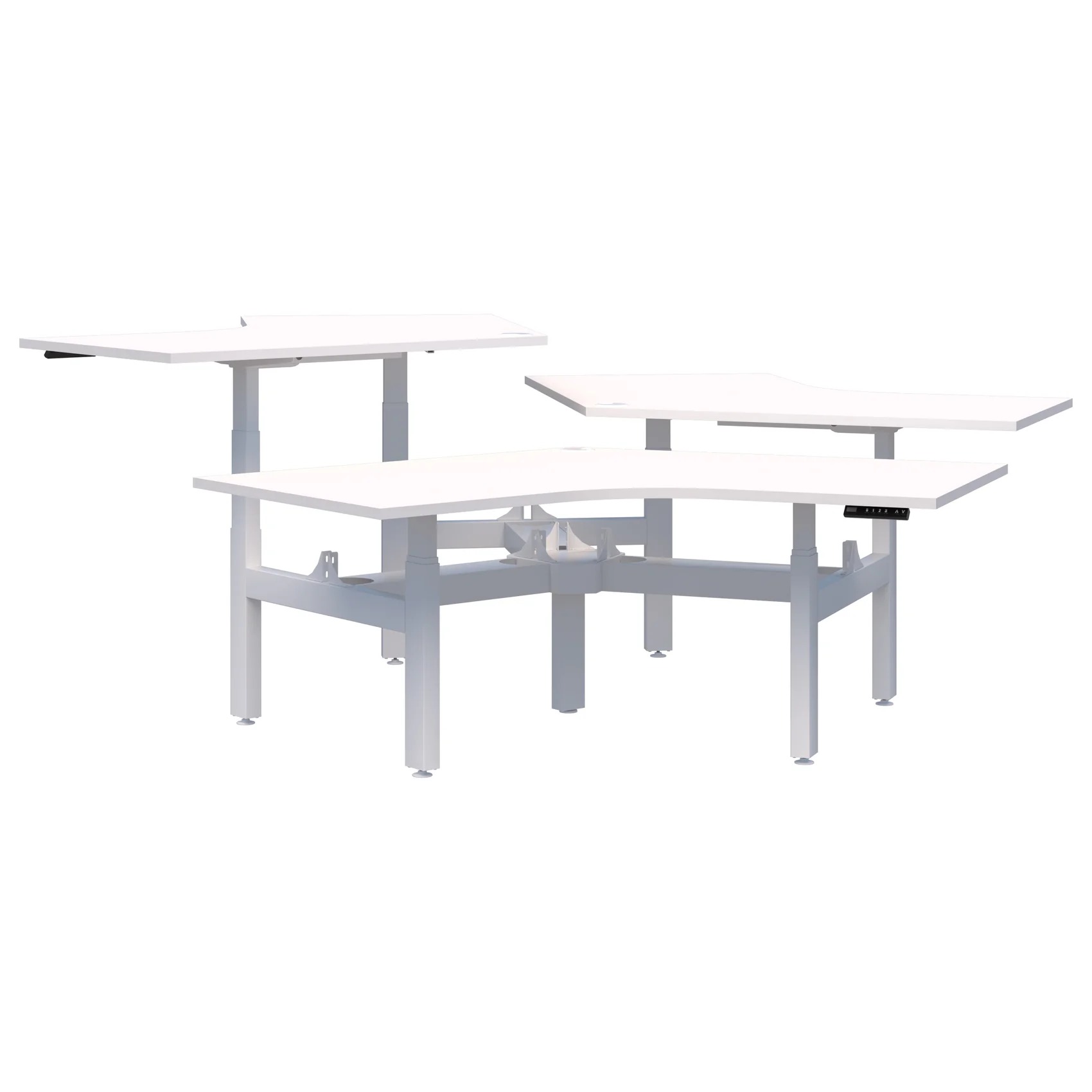 Peak II Electric Height Adjustable 120° 3 Pod Desk - Image 12