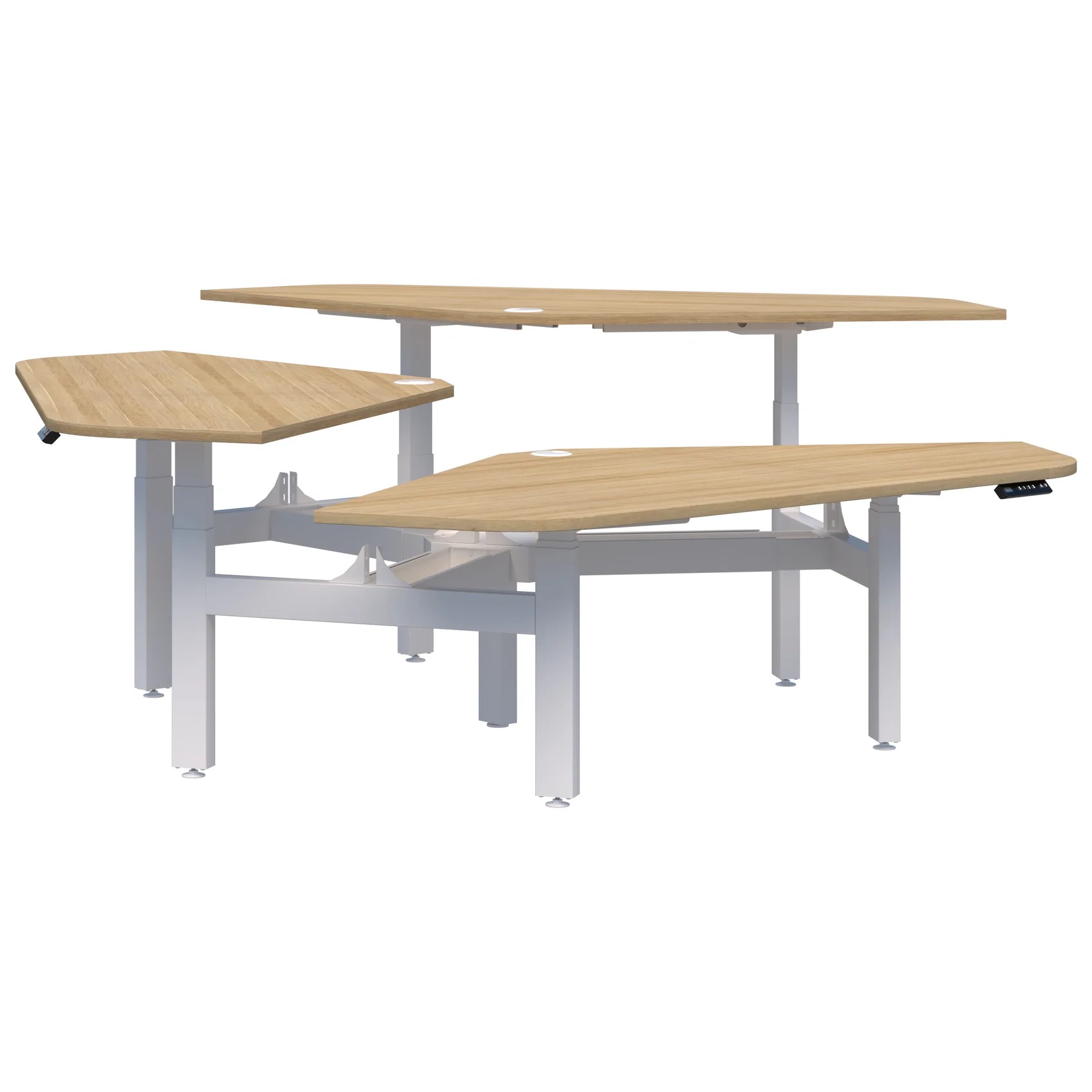 Peak II Electric Height Adjustable 120° 3 Pod Desk - Image 21