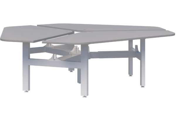 Peak II Fixed Height 120° 3 Pod Desk