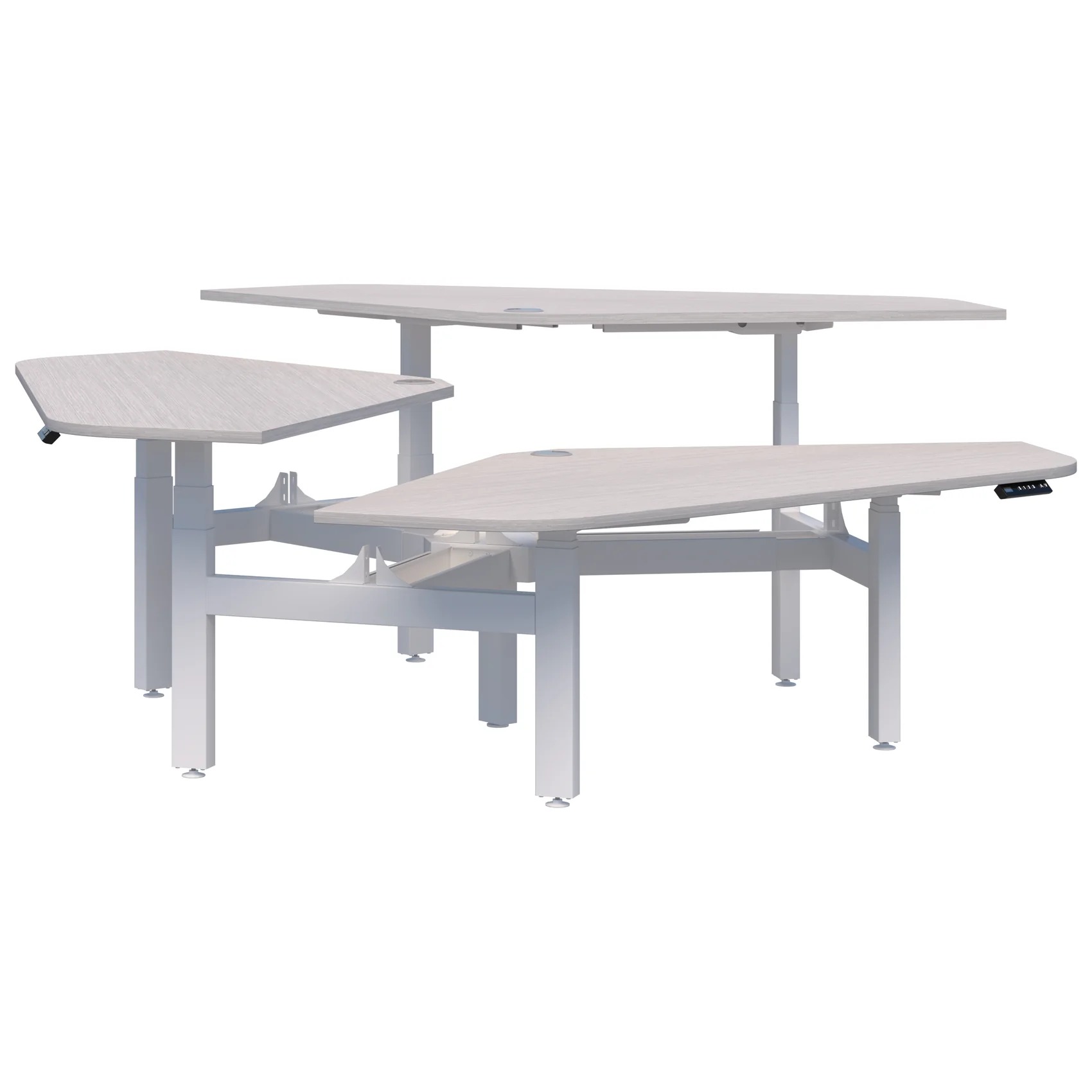 Peak II Electric Height Adjustable 120° 3 Pod Desk - Image 24