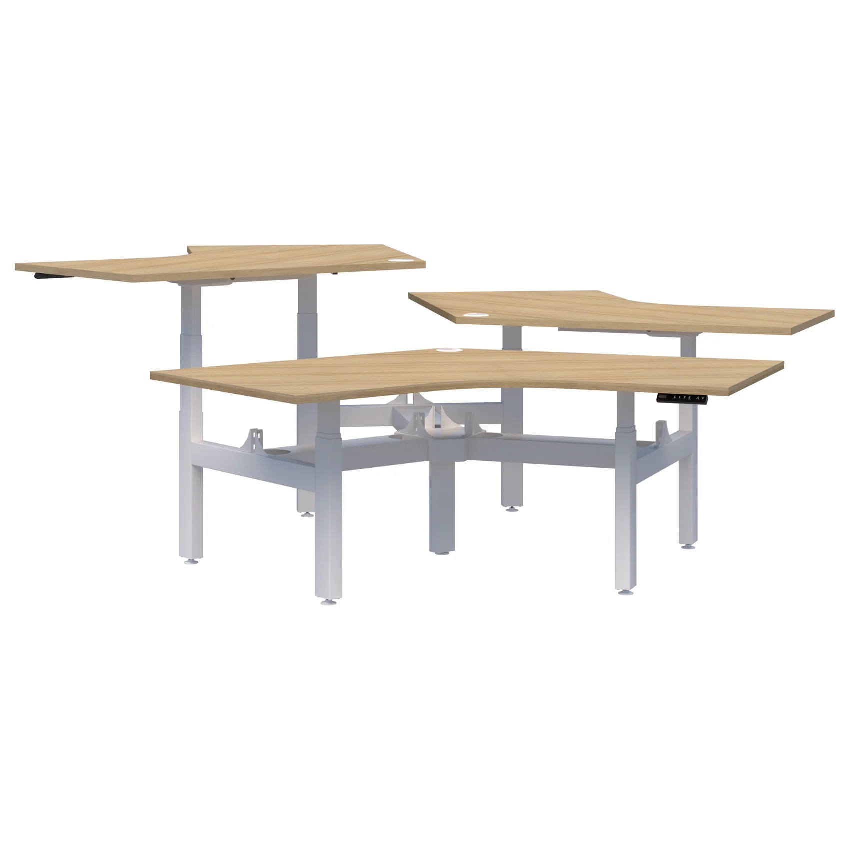 Peak II Electric Height Adjustable 120° 3 Pod Desk - Image 8